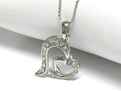 Crystal heart pendant necklace