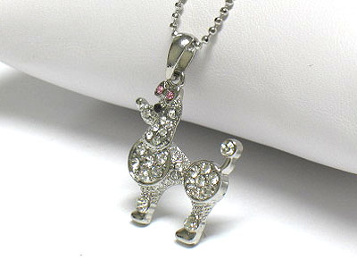 Crystal doggy pendant necklace