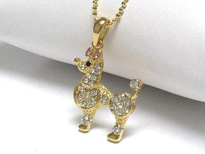 Crystal doggy pendant necklace