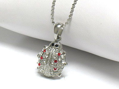 Crystal ladybug pendant necklace