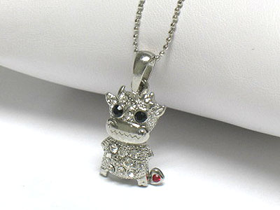 Crystal cow pendant necklace