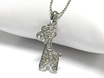 Crystal giraffe pendant necklace