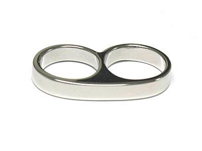 Architectural simple metal dual finger ring