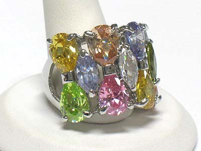 Multi cubic zirconia ring