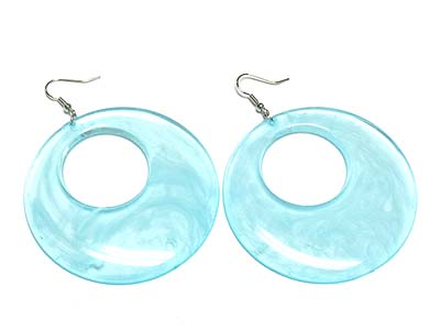 Marblized acryl hoop drop earring - hoops