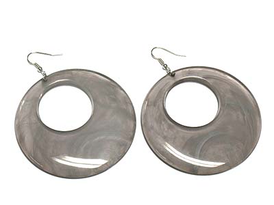 Marblized acryl hoop drop earring - hoops