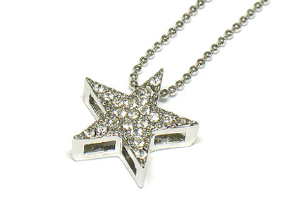 Crystal dense small star necklace