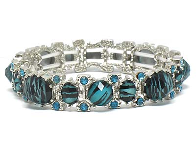 Boutique style crystal single line stretch bracelet 