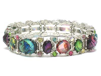 Boutique style crystal single line stretch bracelet