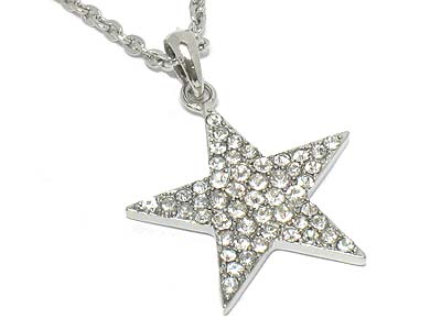 Crystal dense star pendant necklace 