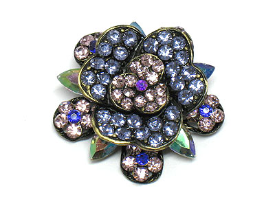 Crystal flower brooch