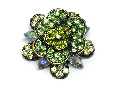 Crystal flower brooch