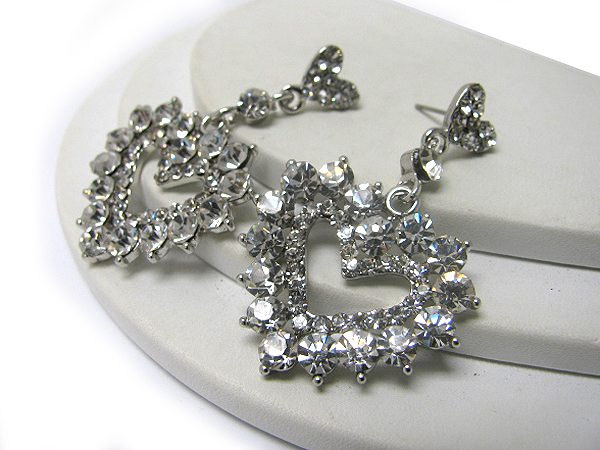 Crystal deco heart earring 