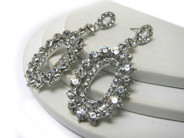 Crystal deco oval earring