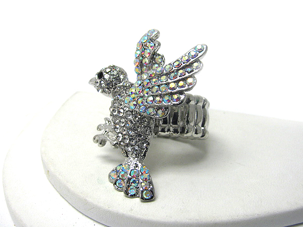 Crystal stud bird stretch ring