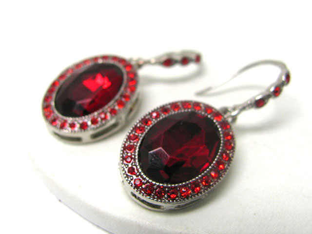 Austrian crystal oval drop earring?