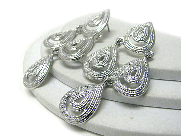 Tear drop shape metal link earring