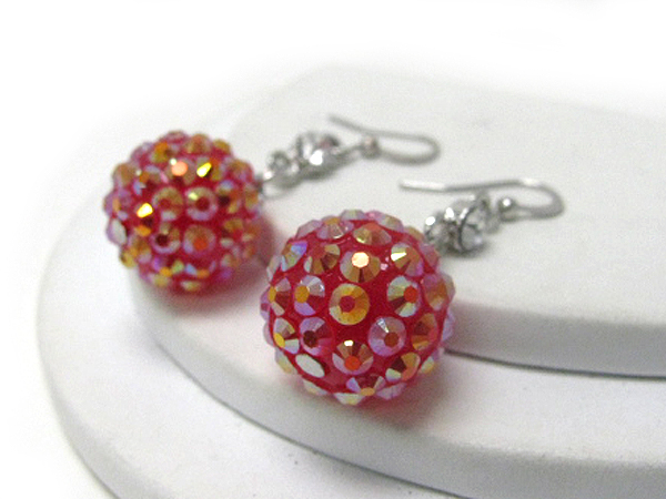 Crystal stud acrylic ball earring