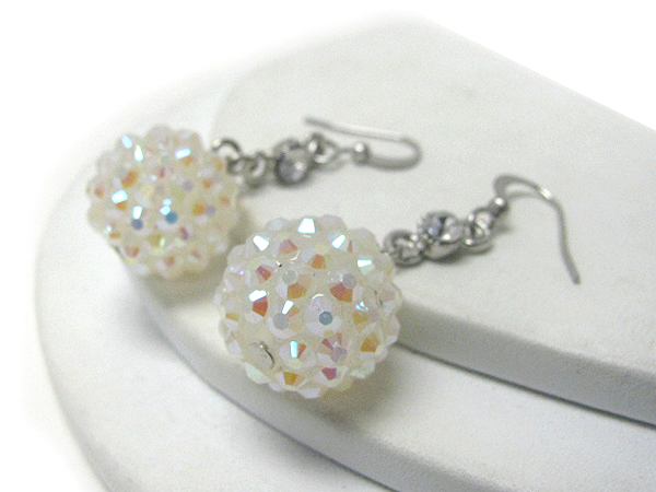 Crystal stud acrylic ball earring