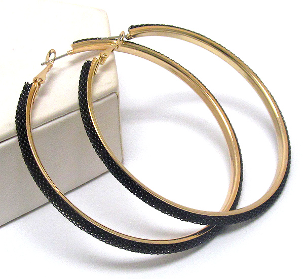 Color metal net tube deco hoop earring - hoops