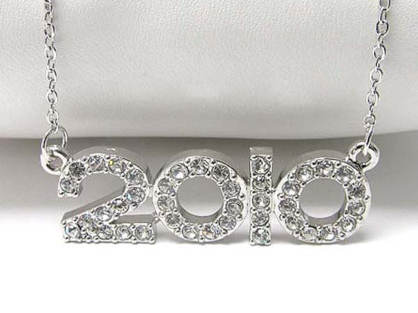 Made in korea whitegold plating crystal stud year 2010 pendant necklace