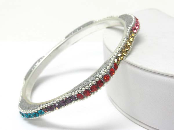 Multi color crystal deco flower shape bangle