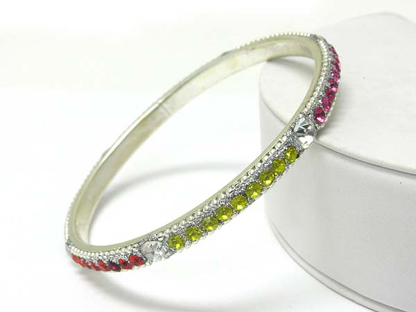 Multi color crystal deco round bangle