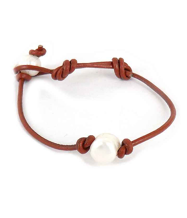 Freshwater pearl cord bracelet