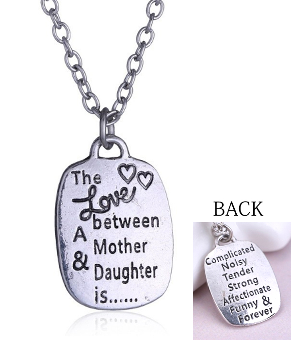 Mother & daughter love pendant necklace