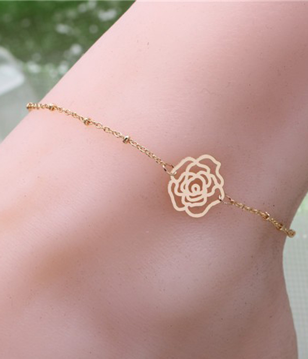 Sole rose link anklet