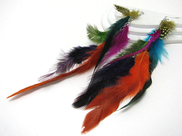 9 inch super long feather drop earring