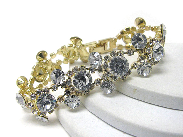 Multi crystal accent rhinestone bracelet