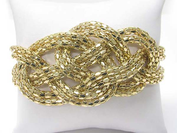 Braided metal tube chain link bracelet