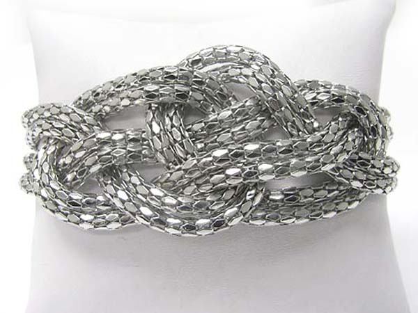 Braided metal tube chain link bracelet