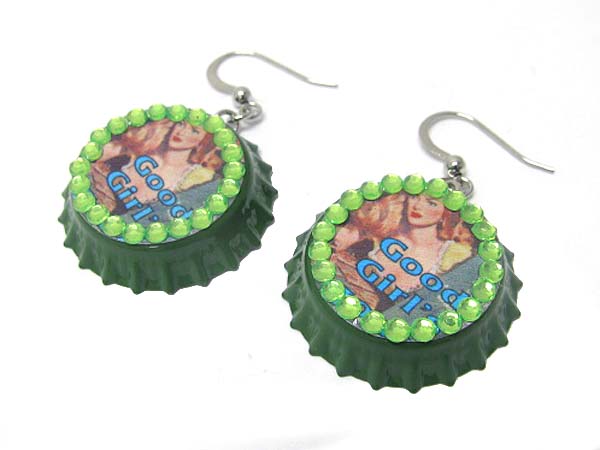 Bottle cap art earring