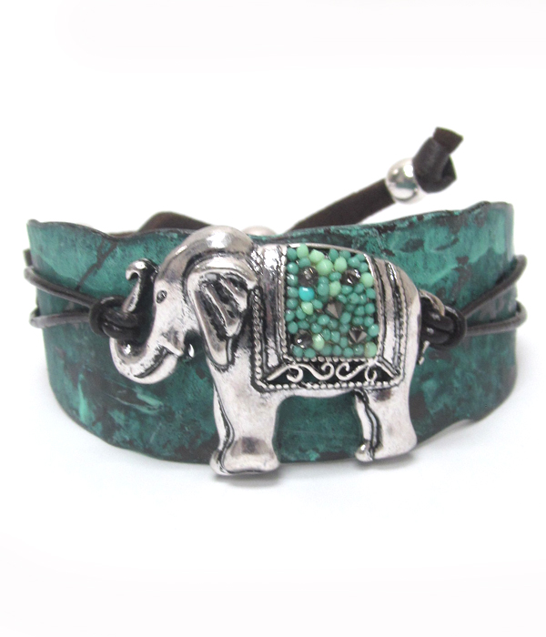 Vintage metal elephants bracelet