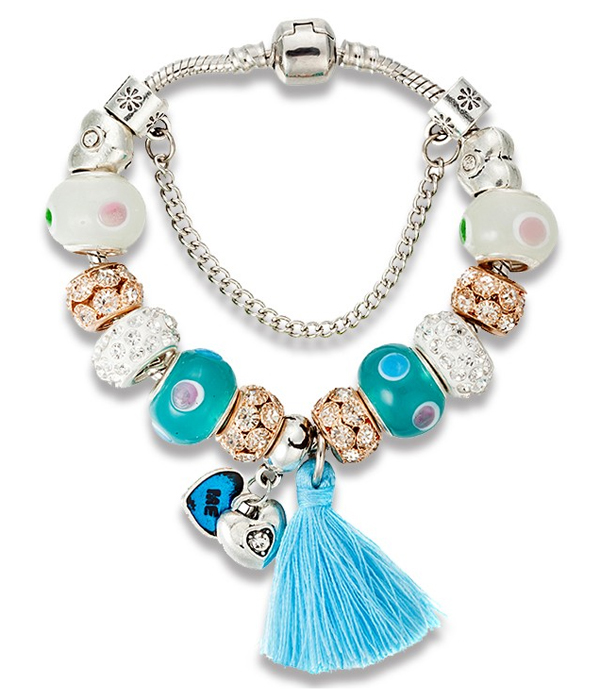 Pandora style interchangeable european charm bracelet