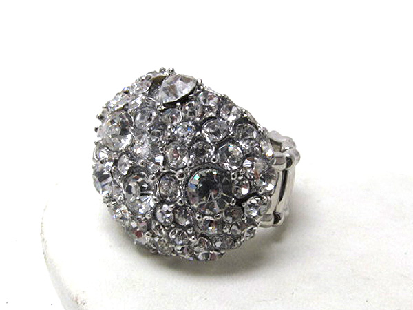 Multi size crystal oval stretch ring