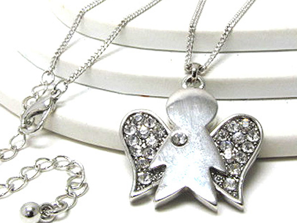 Crystal fashion angel necklace