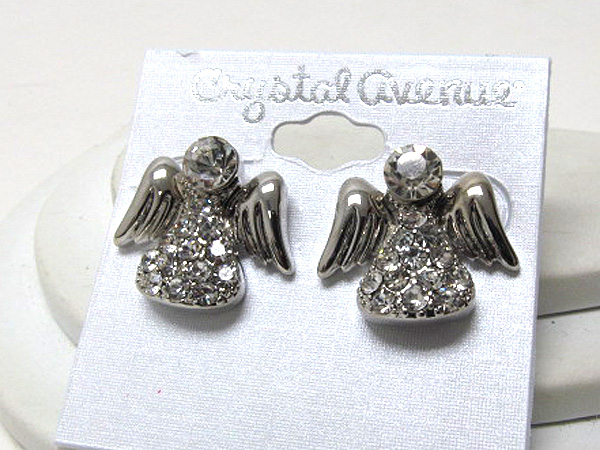 Crystal angel earring