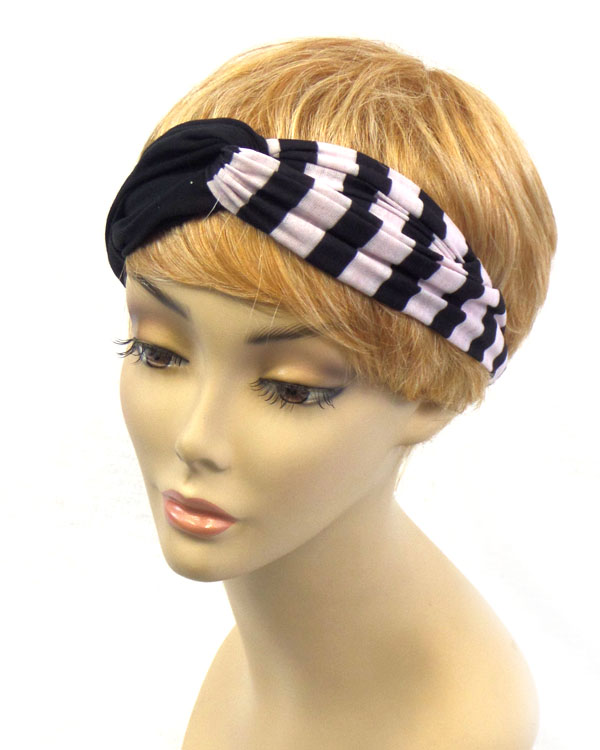 Turban style stripe headband