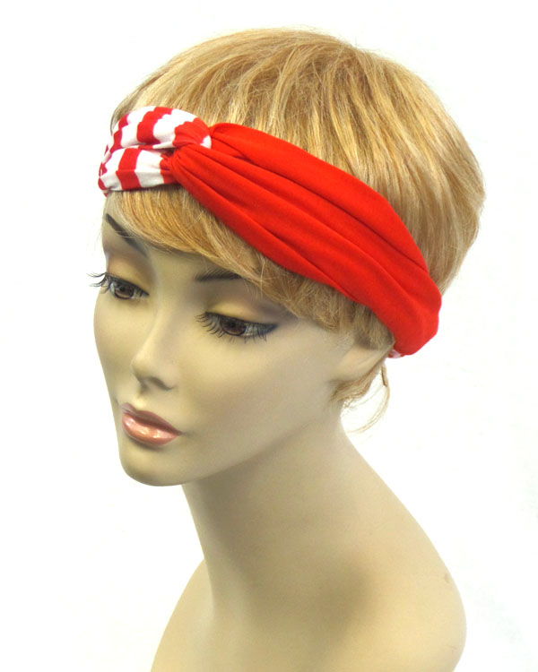 Turban style stripe headband