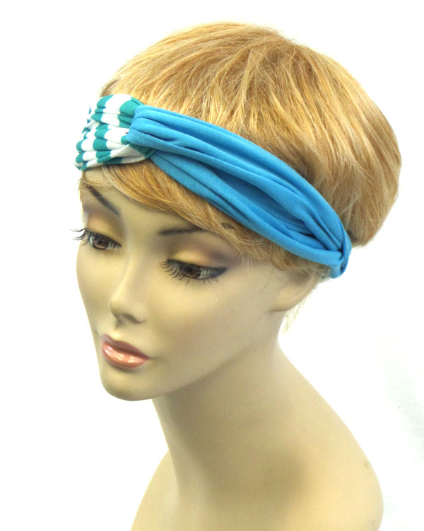 Turban style stripe headband