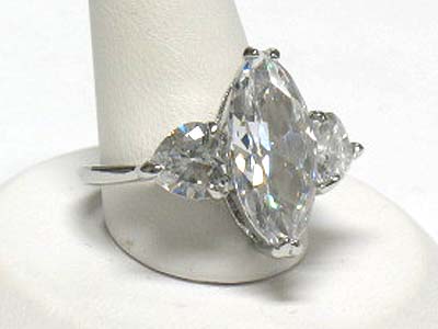 Triple cubic zirconia ring