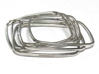 Five square metal bangle