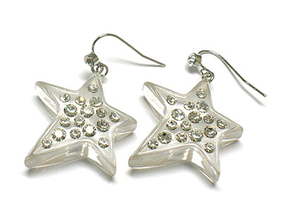 Lucite star earring - crystal