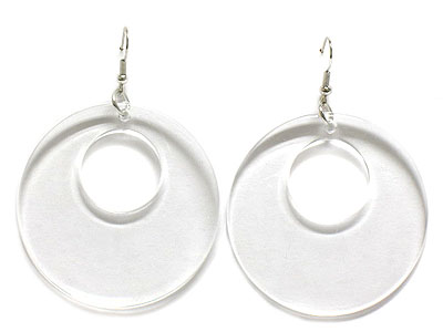 Clear lucite hoop drop earring - nude fashion trend - hoops