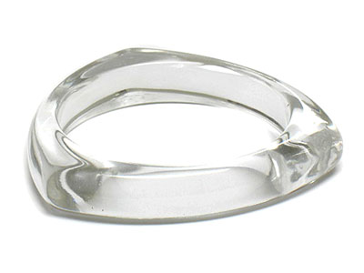 Triangle shape transparent lucite bangle  - nude fashion trend