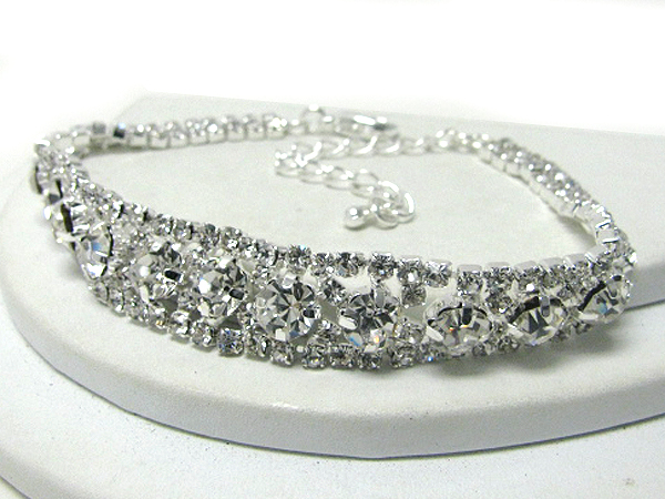 Crystal and rhinestone party bracelet