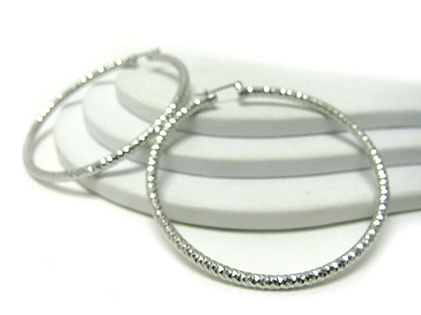 Large round hollow light weight hoop earring  - hoops